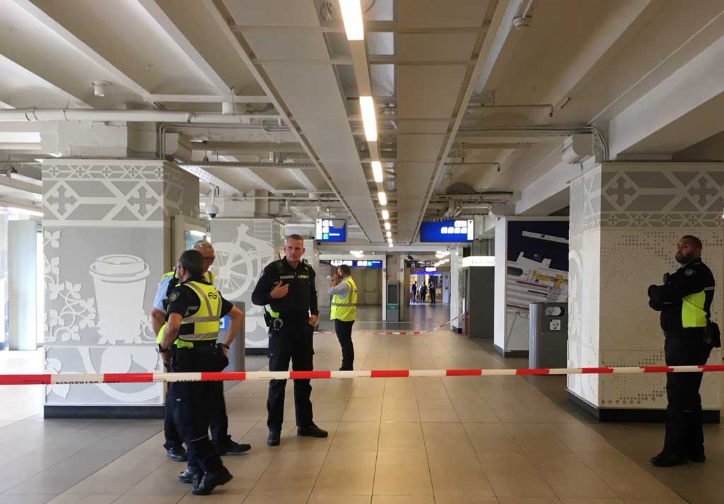 Hauptbahnhof Amsterdam nach der Messerattacke am zweiten September 2018