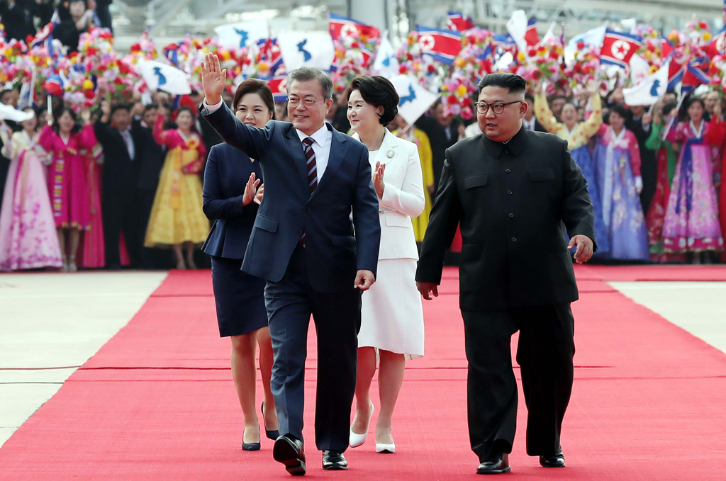 Nordkoreas Machthaber Kim Jong Un empfängt Südkoreas Präsident Moon Jae In