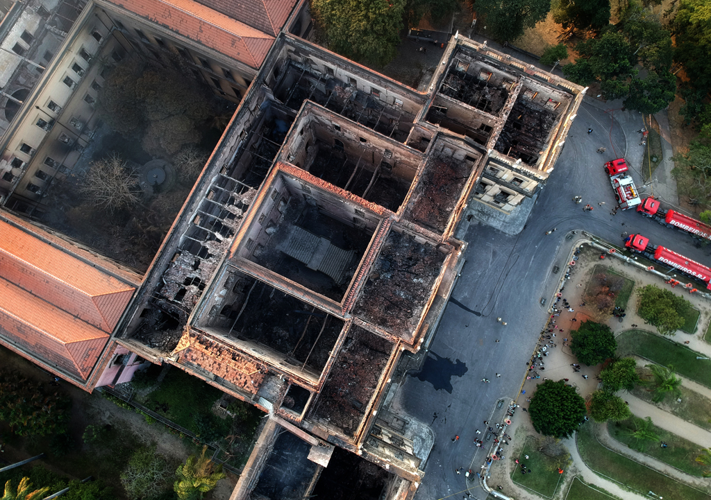 Das Nationalmuseum in Rio de Janeiro nach dem Großbrand