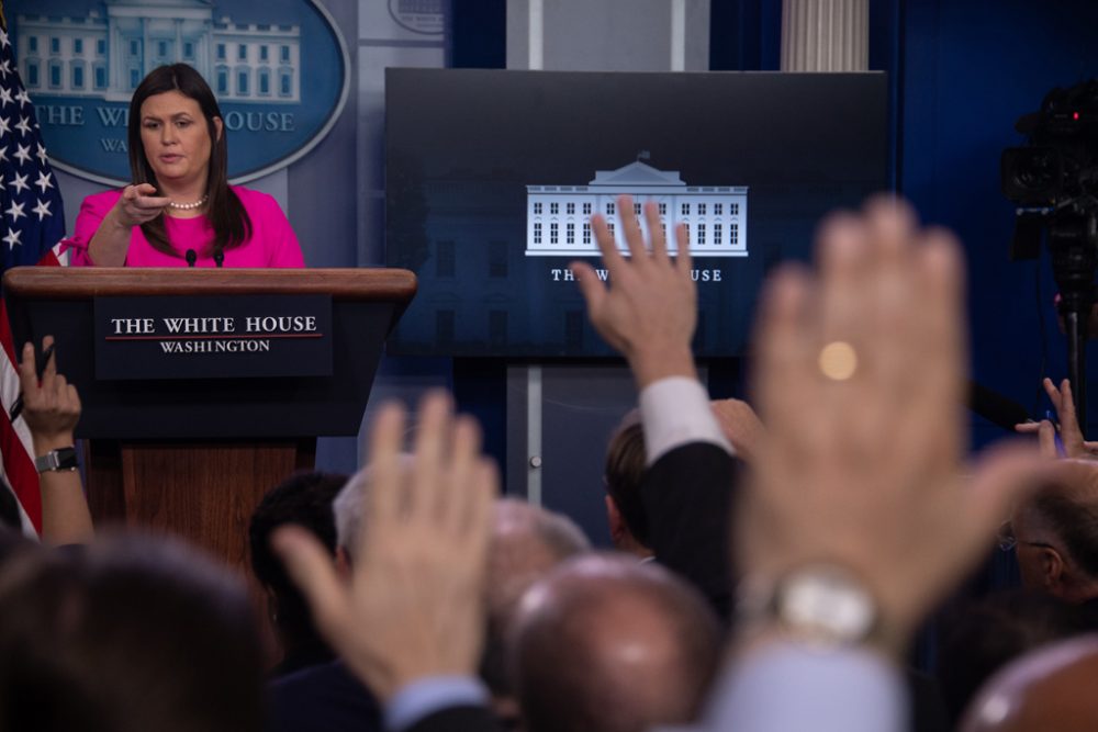 Die Sprecherin des Weißen Hauses, Sarah Sanders