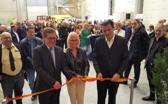 Neues Eröffnung des neuen Ausbildungszentrums für Feuerwehr und Polizei in Seraing