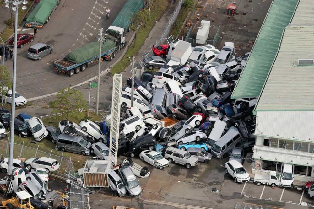 Der Taifun Jebi sorgte für Verwüstung an der Westküste Japans