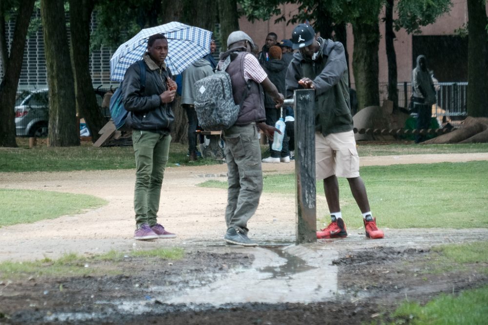 Transitmigranten im Brüsseler Maximilianpark