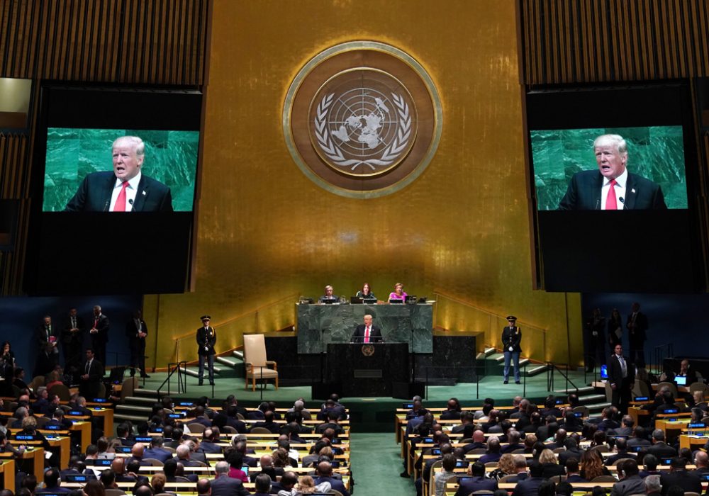 US-Präsident Trump bei seiner Rede vor der UN-Vollversammlung (25.9.2018)