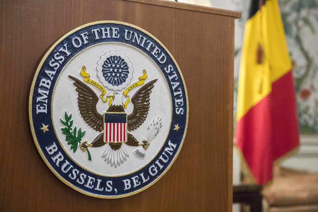 Die US-Botschaft in Brüssel (Bild: Laurie Dieffembacq/Belga)