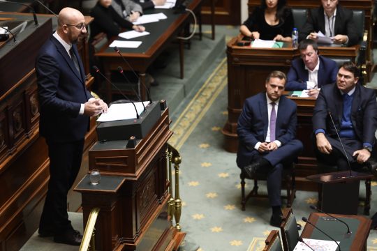 Charles Michel am 8.10.2018 während seiner Regierungserklärung vor dem Parlament