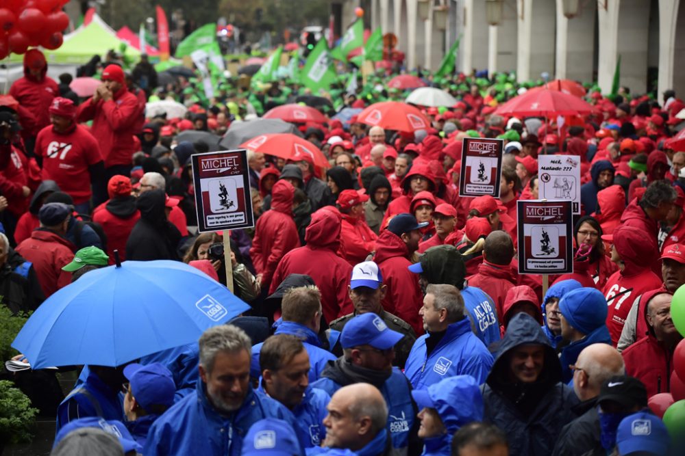 Demonstration gegen die Rentenpolitik der Regierung Michel in Brüssel