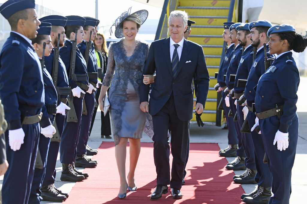 Das belgische Königspaar bei seiner Ankunft am 22.10.2018 in Lissabon