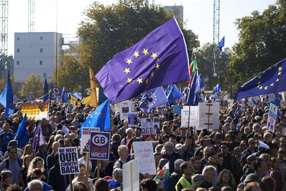 Briten protestieren am 20.10.2018 in London für zweites Brexit-Referendum