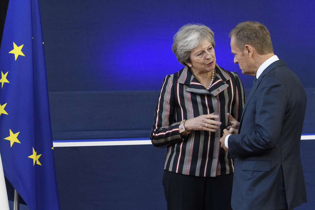 Großbritanniens Premierministerin Theresa May und EU-Ratspräsident Donald Tusk (Bild: Christophe Licoppe/Pool/Belga)