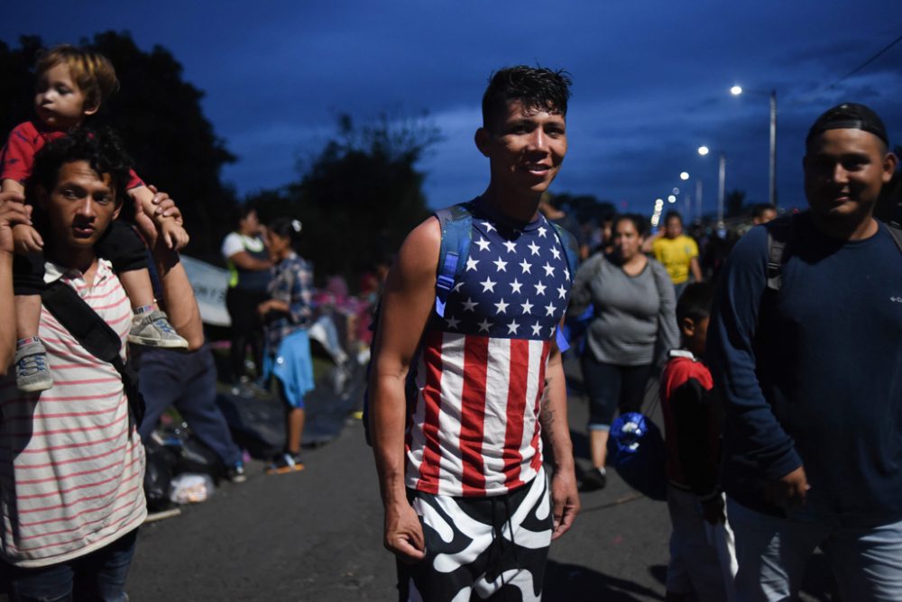 Migranten aus Honduras an der mexikanischen Grenze (Bild: Johan Ordonez/AFP)