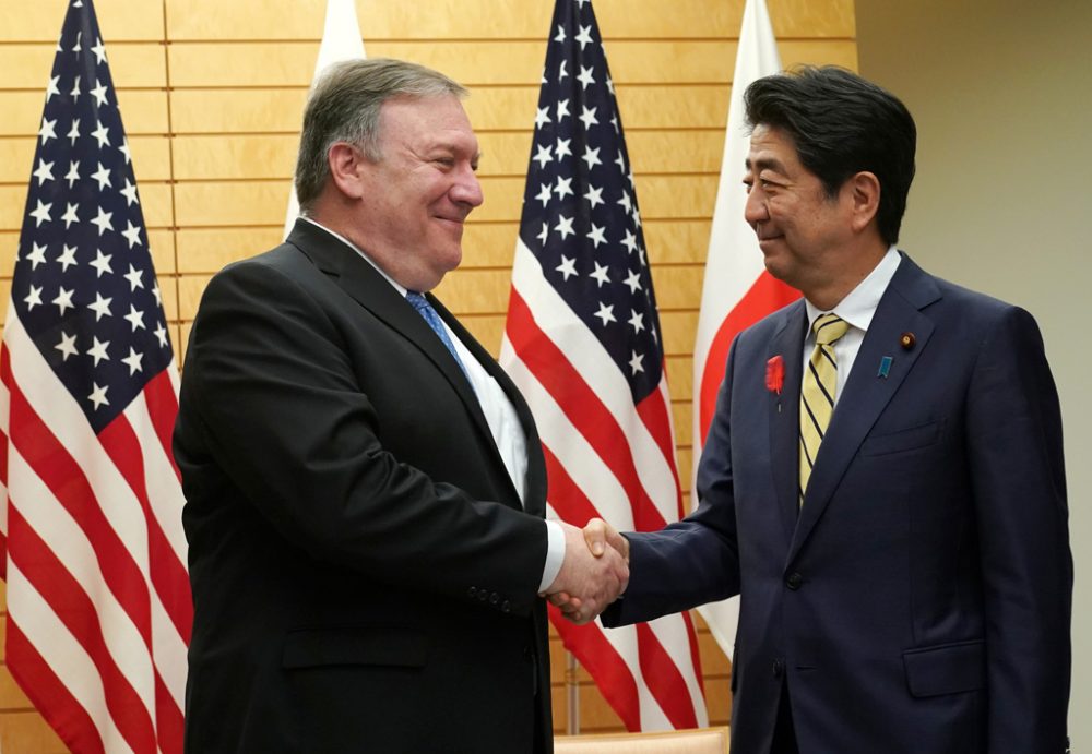 Mike Pompeo und Shinzo Abe am 6.10.2018 in Tokio