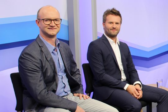 Stephan Noel und Daniel Franzen bei der BRF-Wahldebatte (Bild: Olivier Krickel/BRF)