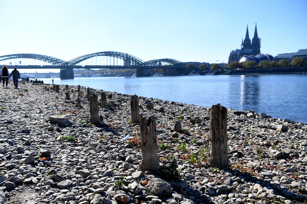 Der Rhein in Köln (Bild: Patrik Stollarz/AFP)