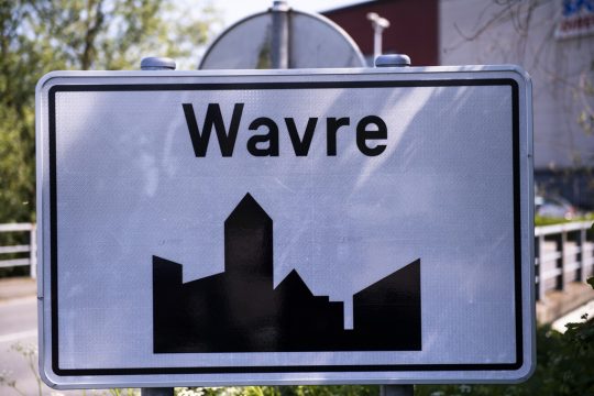 Ortsschild von Wavre am 4.5.2018