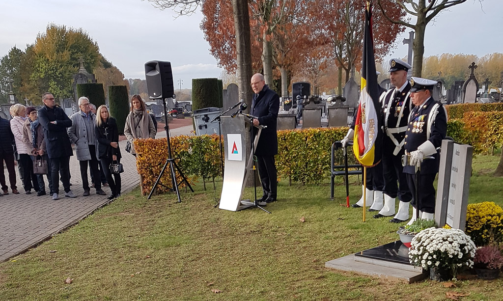 Koen Geens am 9.11.2018 bei einer Gedenkveranstaltung an die Opfer der Killerbande von Brabant in Aalst