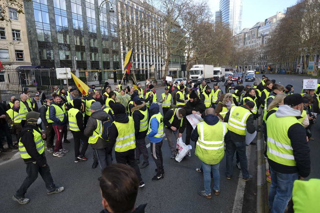 Gilets Jaunes demonstrieren am 30.11.2018 in Brüssel