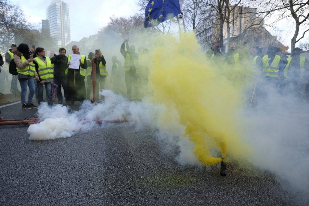 Gilets Jaunes demonstrieren am 30.11.2018 in Brüssel