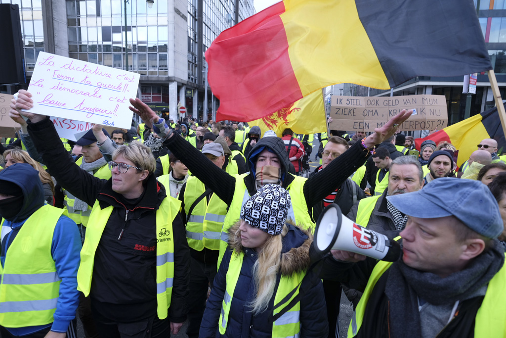 Gilets Jaunes demonstrieren am 30.11.2018 in Brüssel