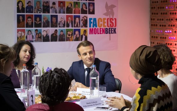 Macron in Molenbeek (Bild: Benoit Doppagne/Belga)