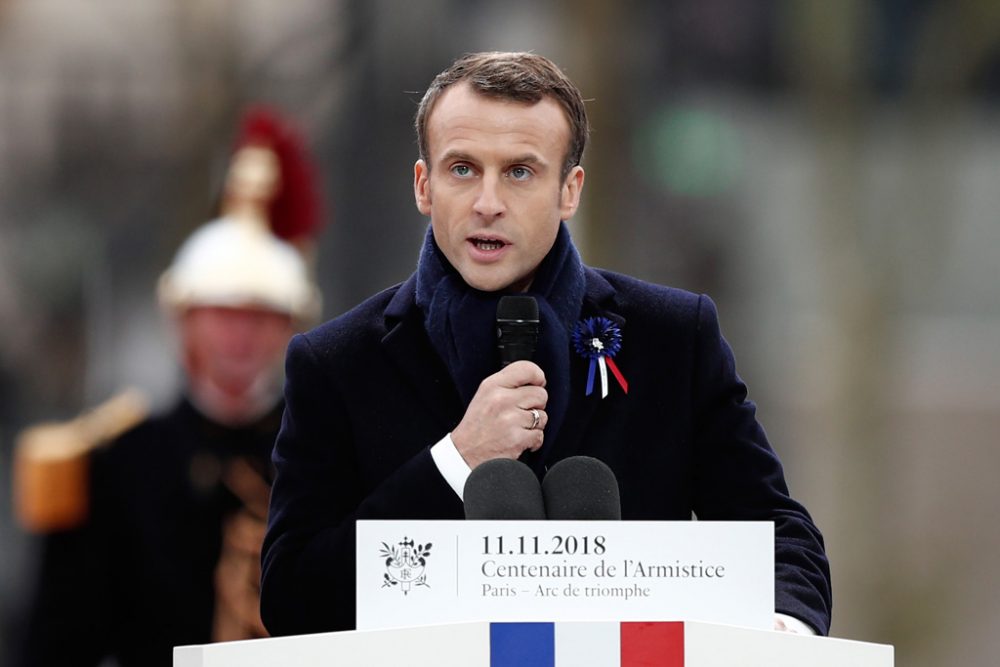 Emmanuel Macron bei der Zeremonie zum Gedenken an das Ende des Ersten Weltkriegs in Paris