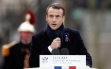 Emmanuel Macron bei der Zeremonie zum Gedenken an das Ende des Ersten Weltkriegs in Paris