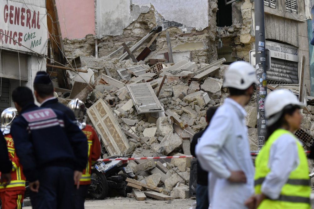 Zwei Häuser in Marseille eingestürzt (Bild: Gerard Julien/AFP)