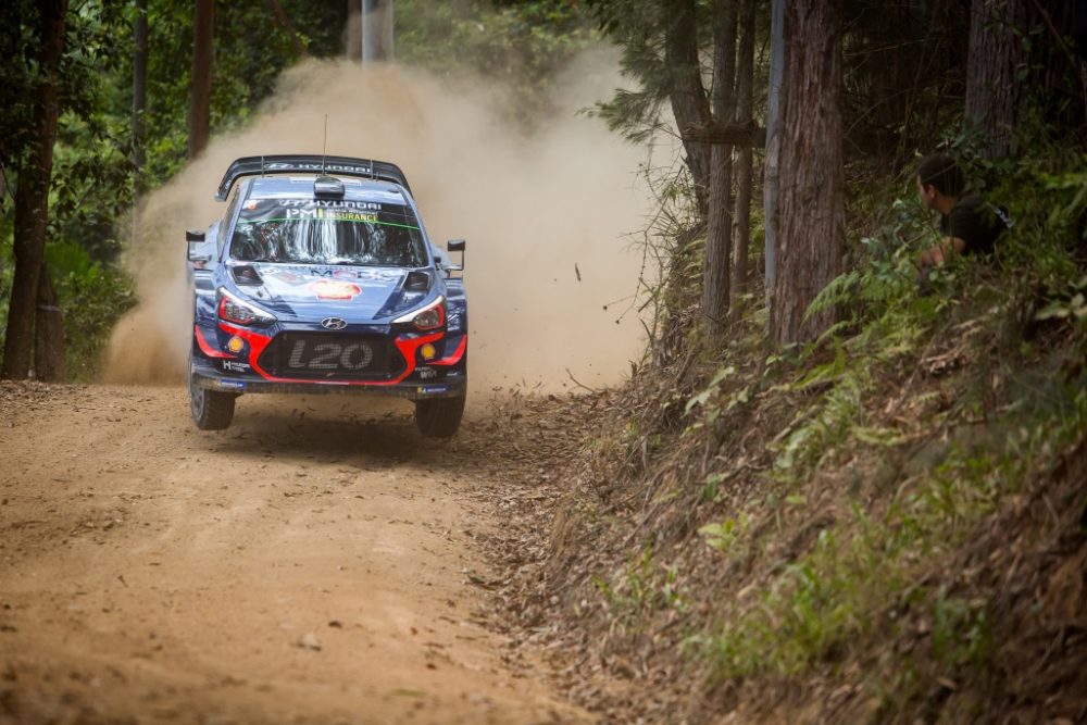 Thierry Neuville-Nicolas Gilsoul im Hyundai i20 WRC beim Shakedown der Rallye Australien