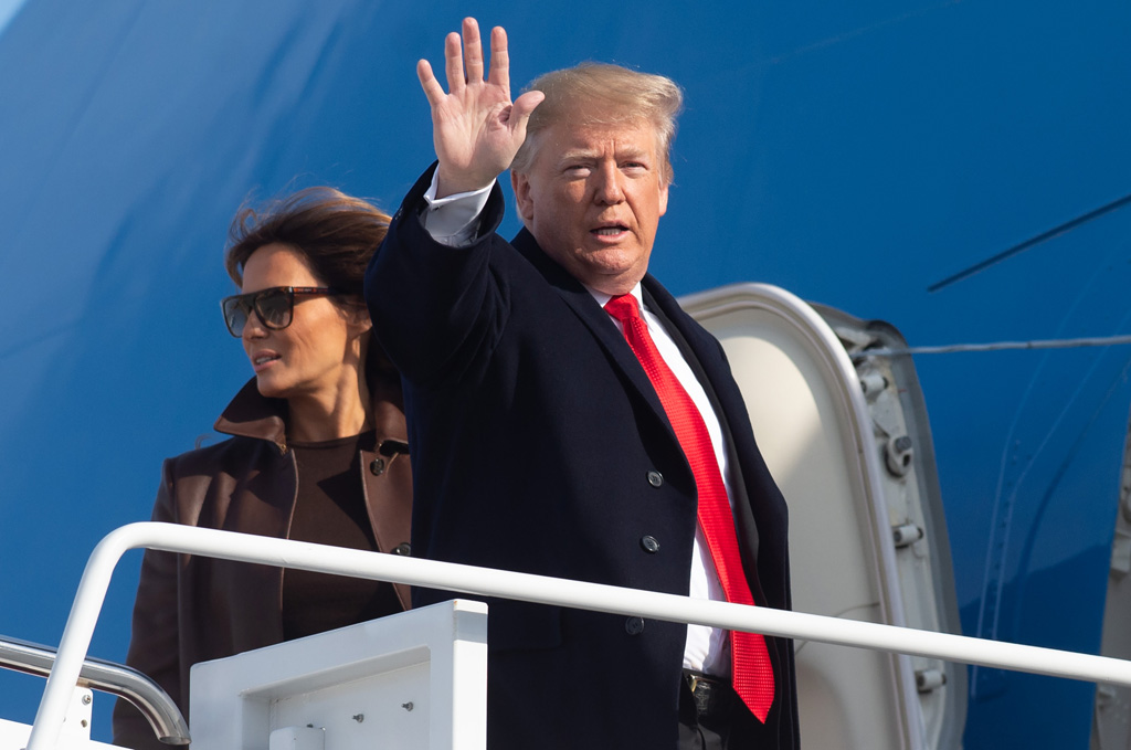 US-Präsident Donald Trump und First Lady Melania brechen nach Buenos Aires auf