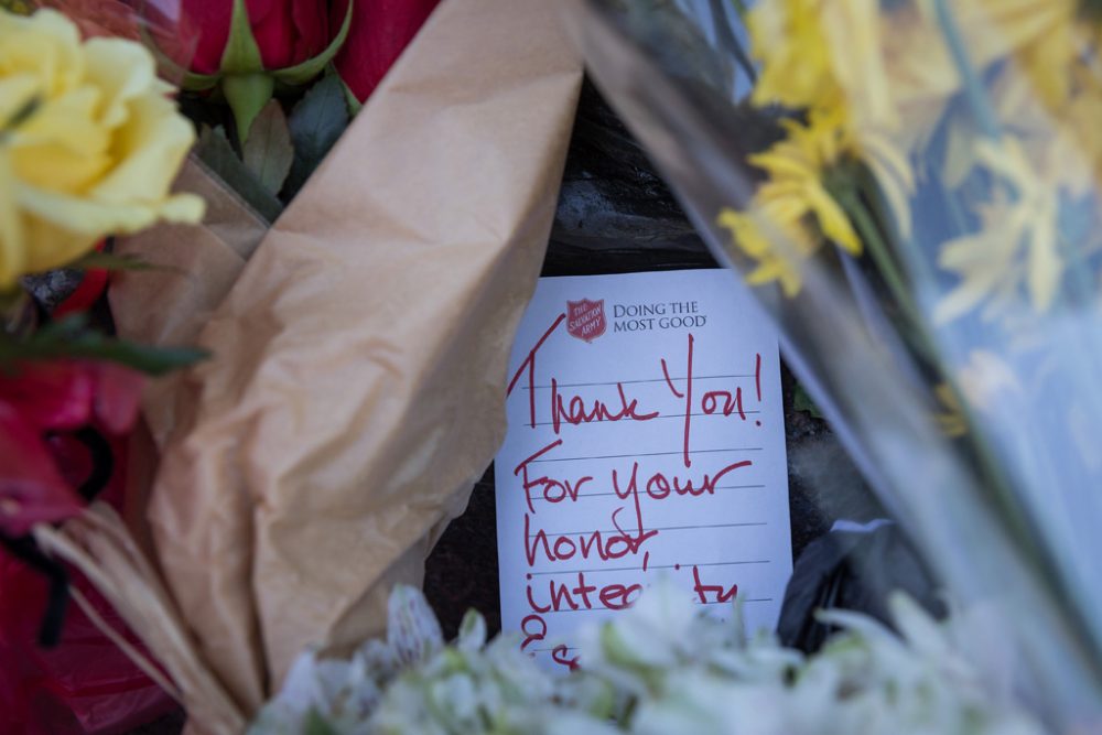 Blumen und Dankesworte für George Bush in Texas