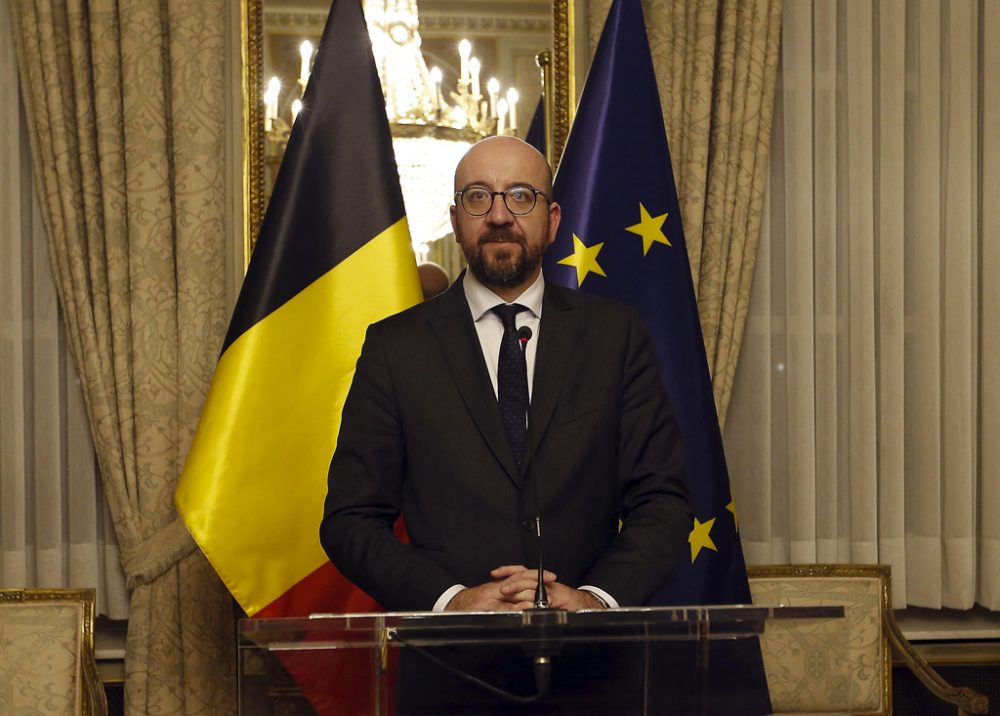 Pressekonferenz von Charles Michel am Samstag in Brüssel (Bild: Nicolas Maeterlinck/Belga)