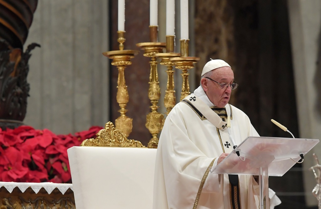 Papst Franziskus bei der Christmette