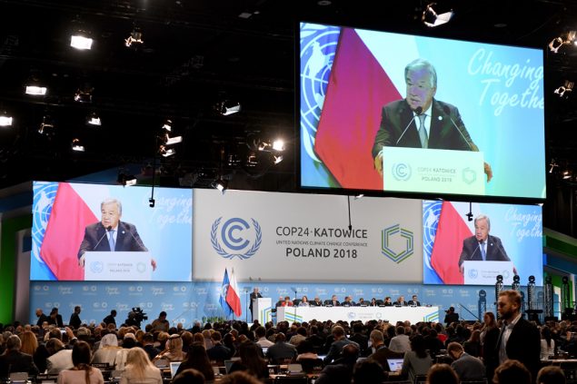 UN-Generalsekretär António Guterres am 3.12.2018 während der Eröffnung der Weltklimakonferenz im polnischen Kattowitz