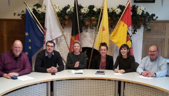 Eupens Bürgermeisterin Claudia Niessen und ihre Schöffinnen und Schöffen