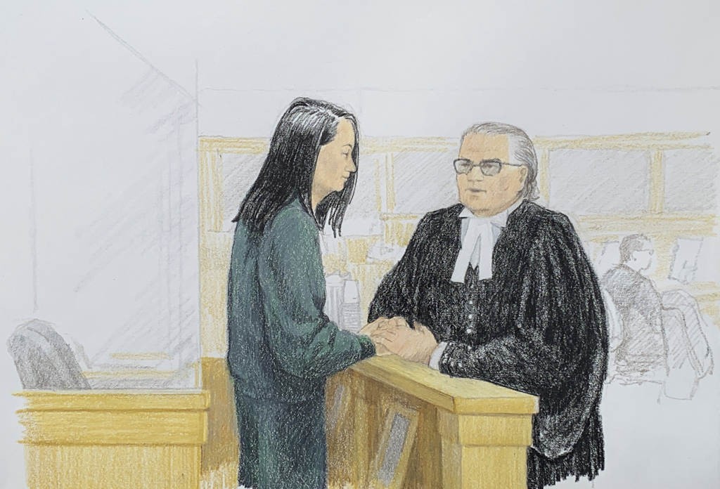 Huawei-Finanzchefin Meng Wanzhou bei der Anhörung vor einem kanadischen Gericht