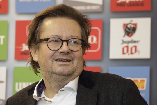 Marc Coucke, Präsident der Pro League, nach der Generalversammlung in Brüssel