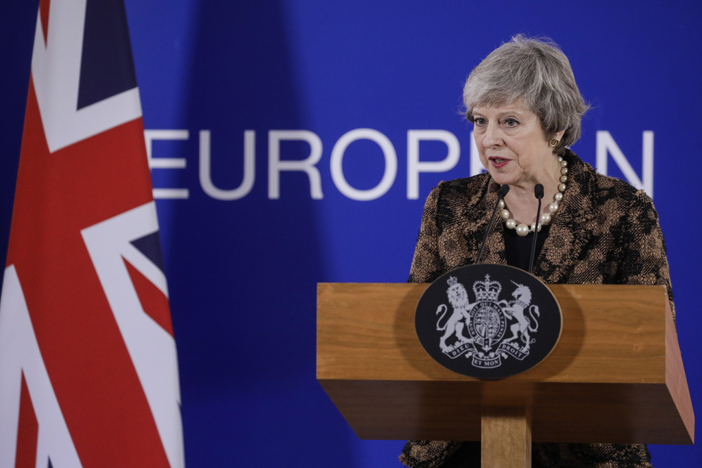 Theresa May bei einer Pressekonferenz nach dem EU-Gipfel in Brüssel