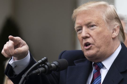 US-Präsident Donald Trump am 4.1.2019 im Rose Garden des Weißen Hauses