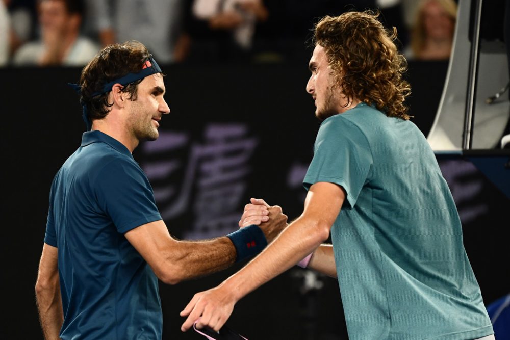 Roger Federer und Stefanos Tsitsipas