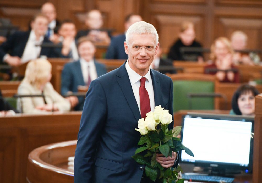 Krisjanis Karins am 23. Januar im Parlament in Riga (Bild: Ilmars Znotins/AFP)