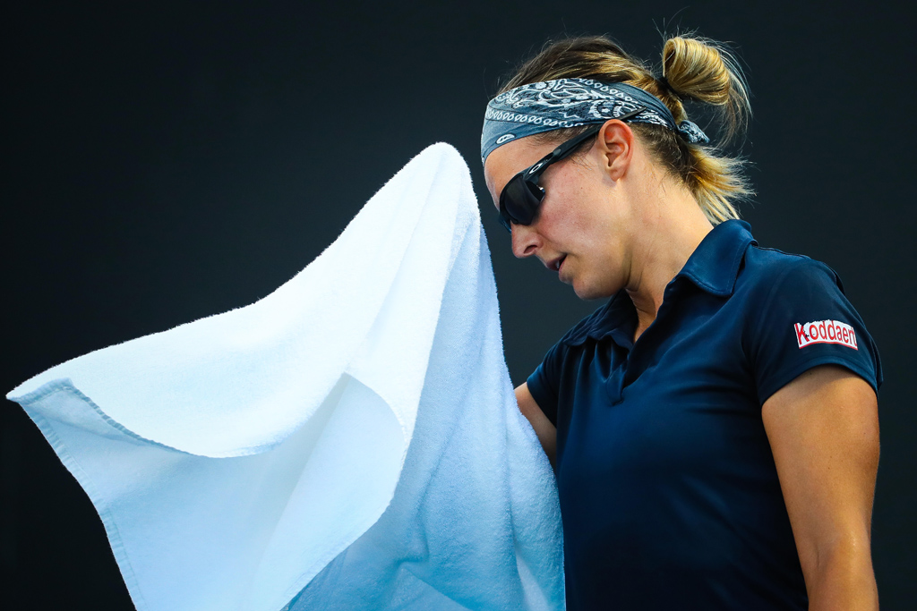 Australian Open: Kirsten Flipkens während der Begegnung gegen Aliaksandra Sasnovich