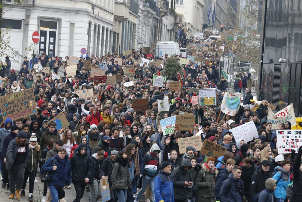 Klimademo in Brüssel 24. Januar 2019 (Bild: Nicolas Maeterlinck/BELGA)