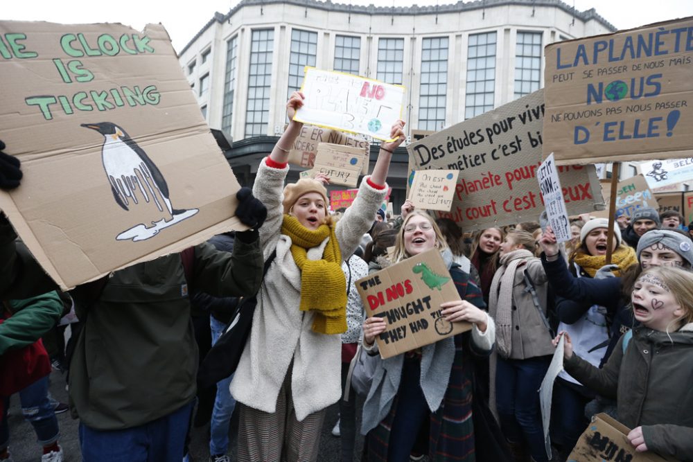 Klimaprotest am 24. Januar in Brüssel (Bild: Nicolas Maeterlinck/Belga)