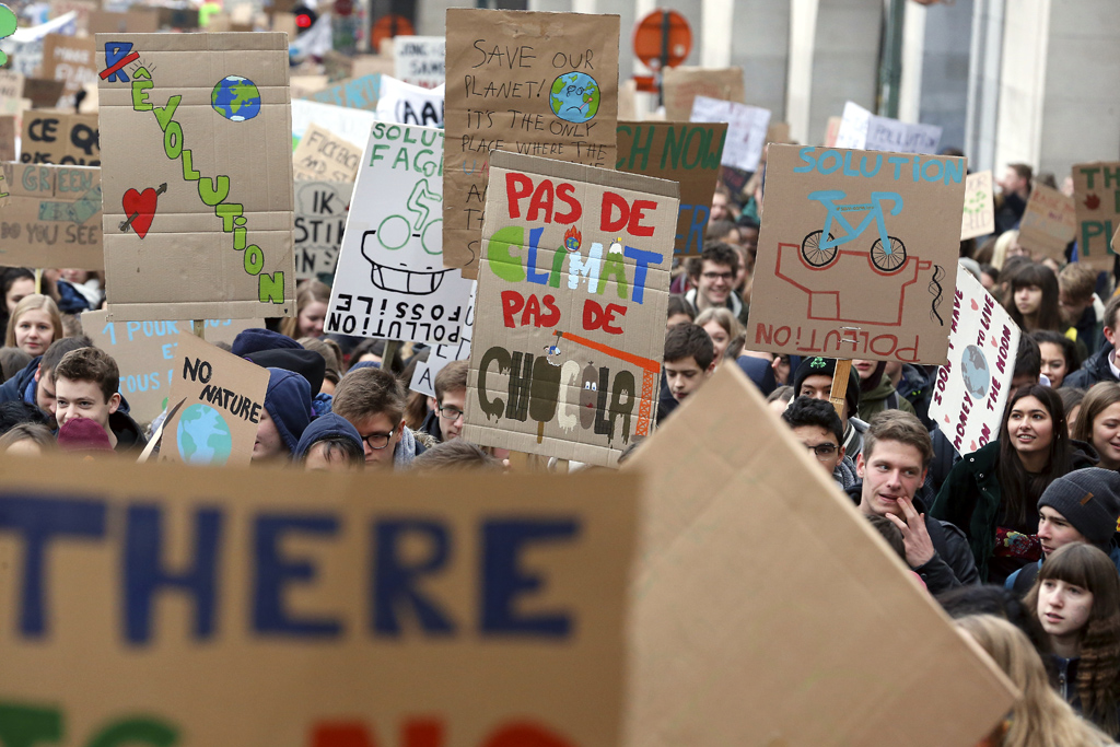 Klimaprotest am 24. Januar in Brüssel (Bild: Nicolas Maeterlinck/Belga)