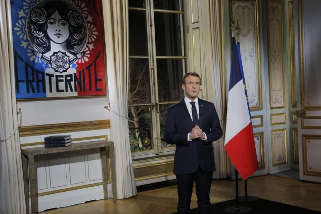 Emmanuel Macron bei seiner Neujahrsansprache