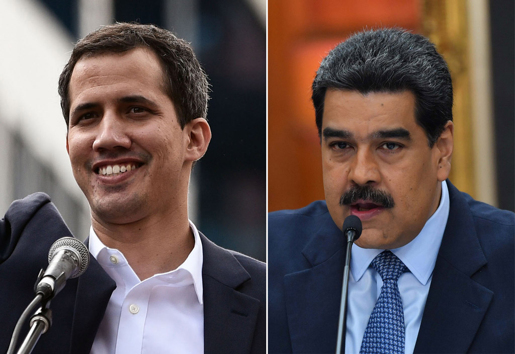 Diese Combo zeigt Juan Guaido und Nicolas Maduro