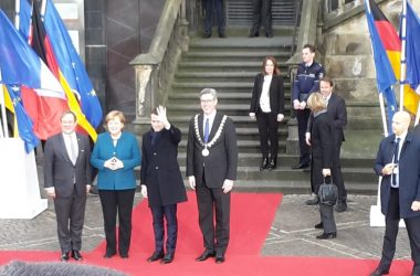 Merkel und Macron besuchen Aachen. Die Kaiserstadt im Ausnahmezustand (Bilder: BRF / Michaela Brück)