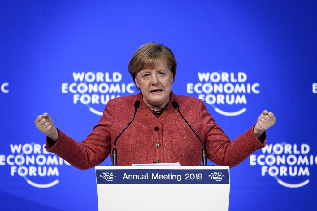Merkel beim Weltwirtschaftsforum in Davos (Bild: Fabrice Coffrini/AFP)