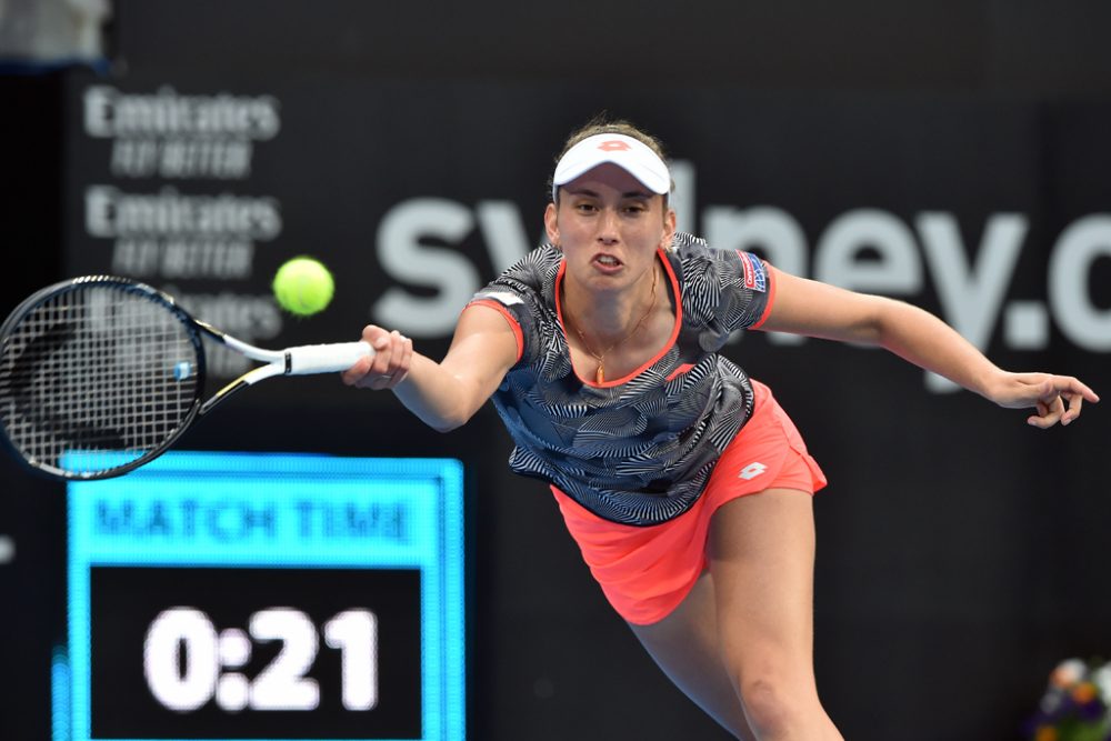 Elise Mertens beim WTA-Tennisturnier in Sydney