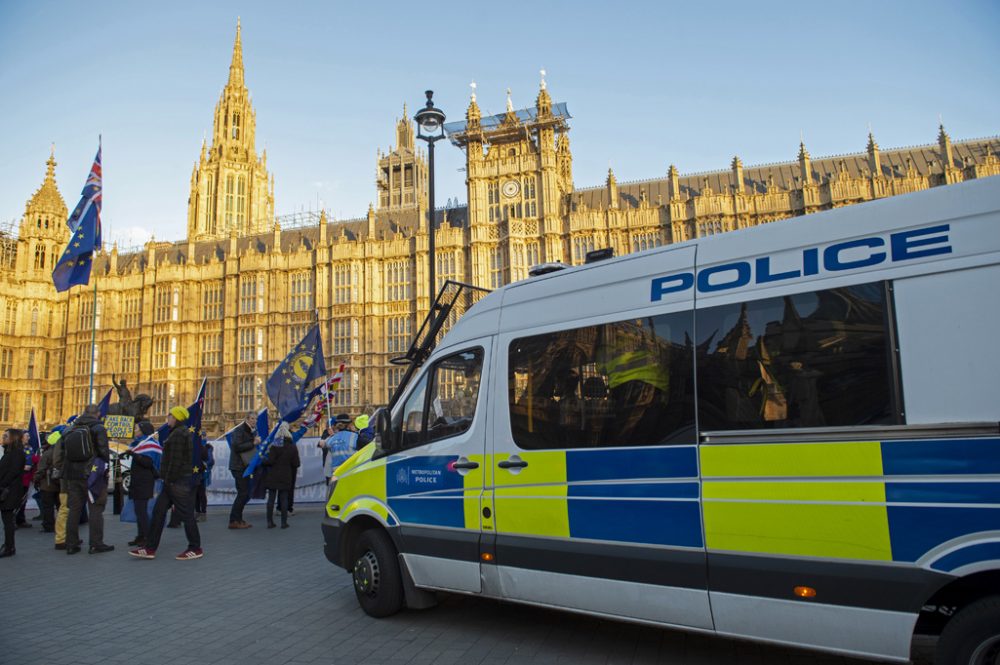 Proteste vor dem Londoner Parlament gegen den Brexit (8.1.2019)